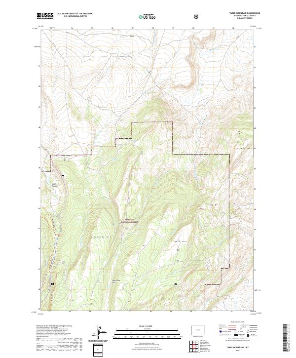 USGS US Topo 7.5-minute map for Table Mountain WY 2021