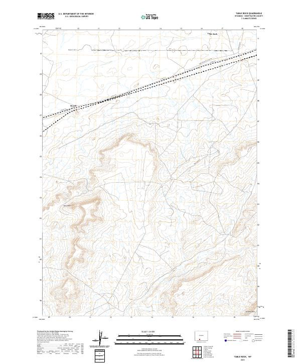 USGS US Topo 7.5-minute map for Table Rock WY 2021