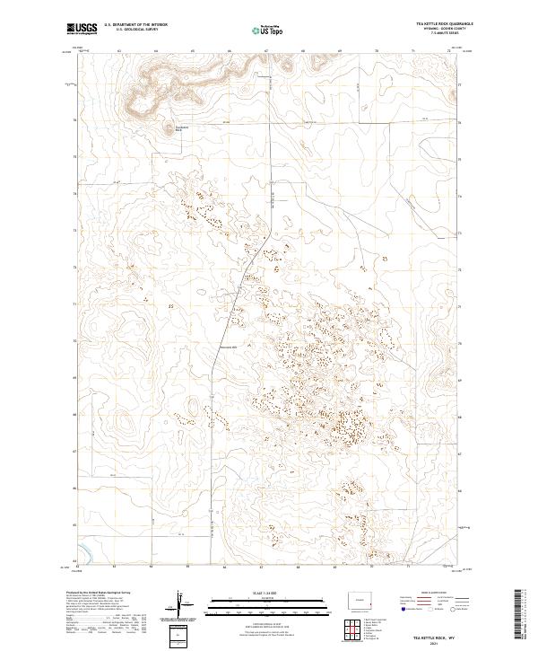 USGS US Topo 7.5-minute map for Tea Kettle Rock WY 2021
