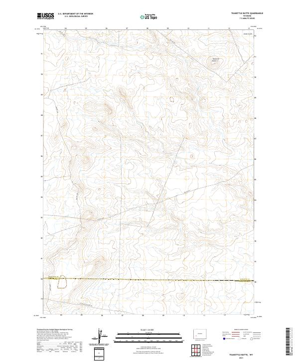 USGS US Topo 7.5-minute map for Teakettle Butte WY 2021