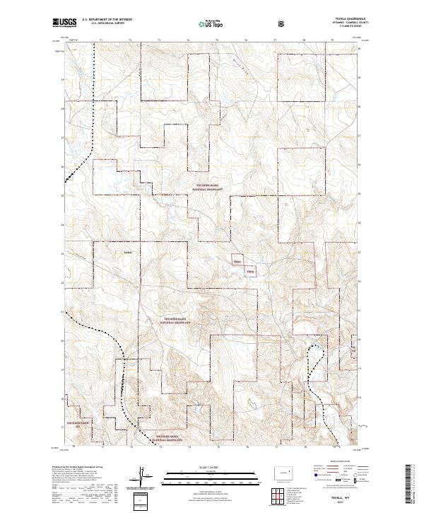 USGS US Topo 7.5-minute map for Teckla WY 2021