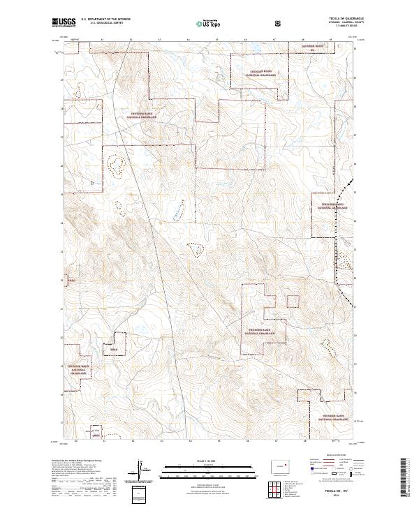 USGS US Topo 7.5-minute map for Teckla SW WY 2021
