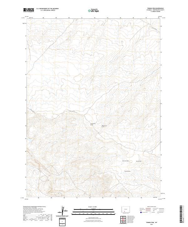 USGS US Topo 7.5-minute map for Tenmile Rim WY 2021