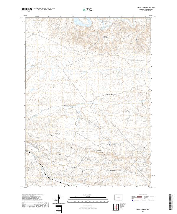 USGS US Topo 7.5-minute map for Tenmile Spring WY 2021