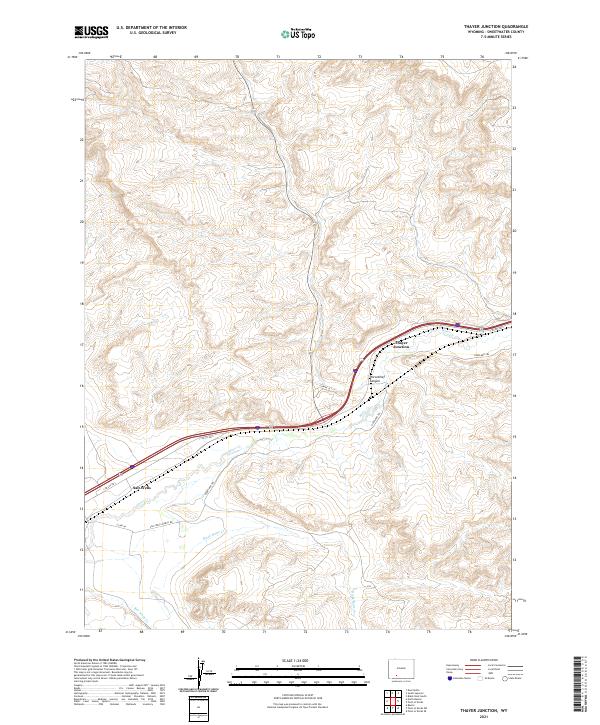 USGS US Topo 7.5-minute map for Thayer Junction WY 2021