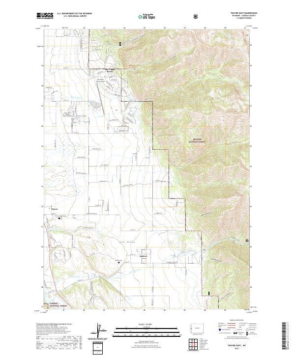 USGS US Topo 7.5-minute map for Thayne East WY 2021