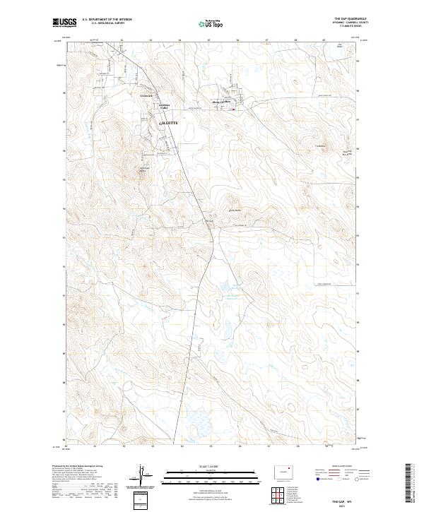 USGS US Topo 7.5-minute map for The Gap WY 2021