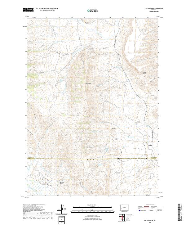 USGS US Topo 7.5-minute map for The Hogsback WY 2021