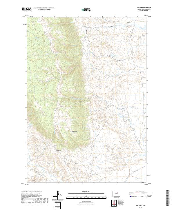 USGS US Topo 7.5-minute map for The Horn WY 2021