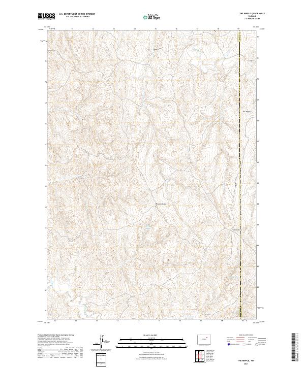 USGS US Topo 7.5-minute map for The Nipple WY 2021