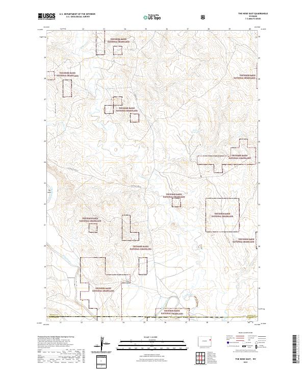 USGS US Topo 7.5-minute map for The Nose East WY 2021