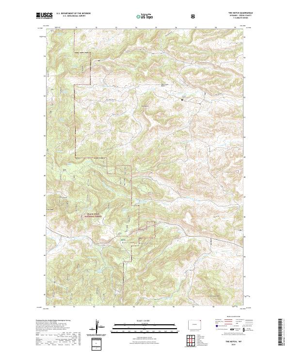 USGS US Topo 7.5-minute map for The Notch WY 2021