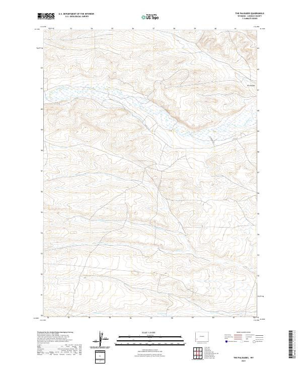 USGS US Topo 7.5-minute map for The Palisades WY 2021
