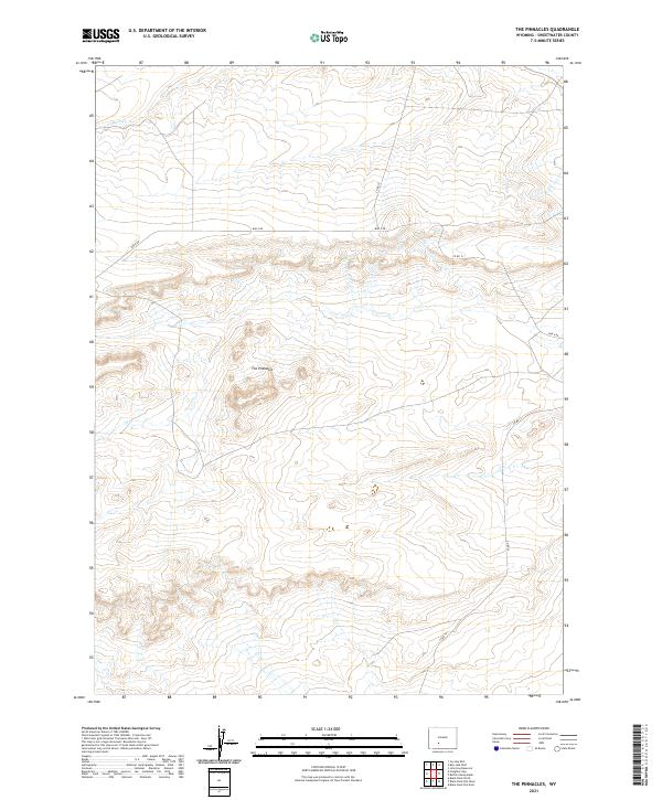 USGS US Topo 7.5-minute map for The Pinnacles WY 2021