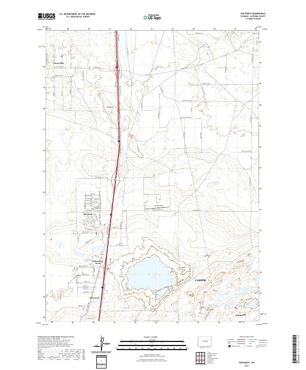 USGS US Topo 7.5-minute map for The Reefs WY 2021