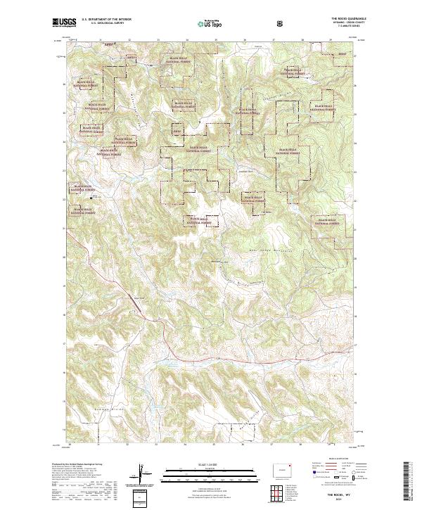 USGS US Topo 7.5-minute map for The Rocks WY 2021