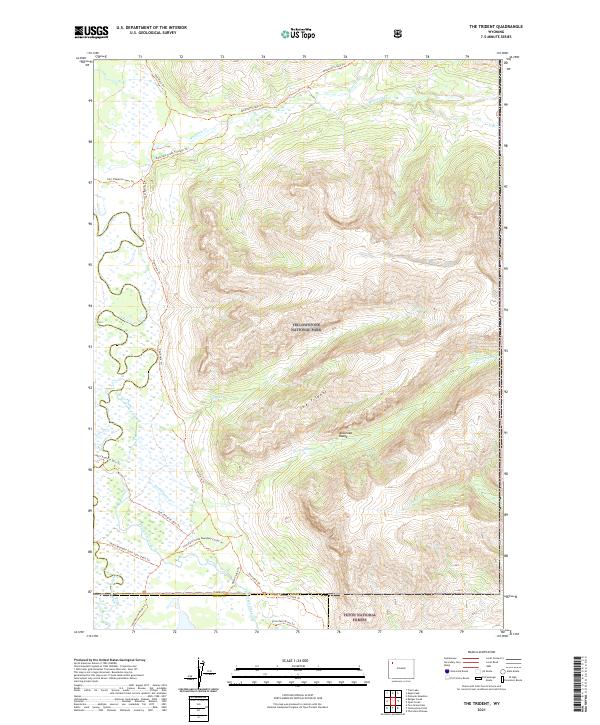 USGS US Topo 7.5-minute map for The Trident WY 2021
