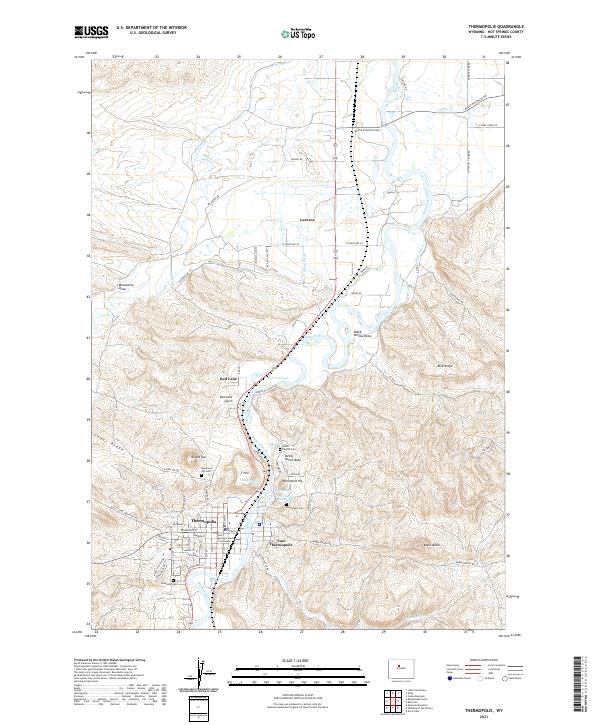 USGS US Topo 7.5-minute map for Thermopolis WY 2021