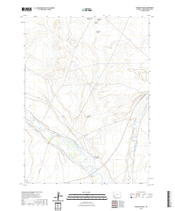 USGS US Topo 7.5-minute map for Thoman School WY 2021