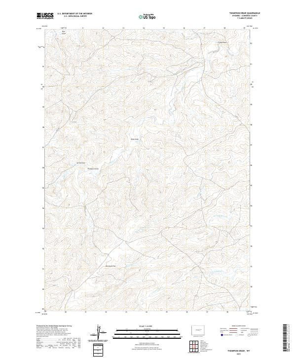 USGS US Topo 7.5-minute map for Thompson Draw WY 2021