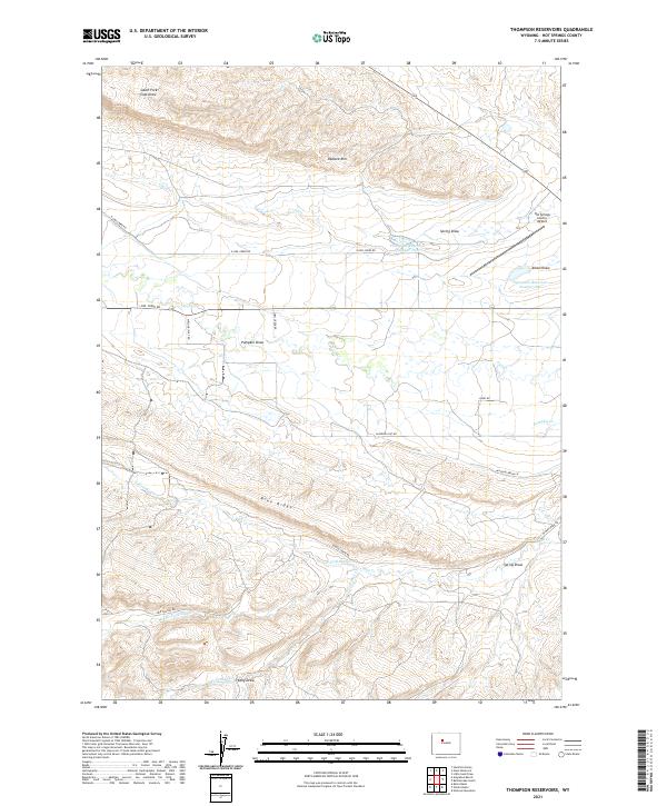 USGS US Topo 7.5-minute map for Thompson Reservoirs WY 2021