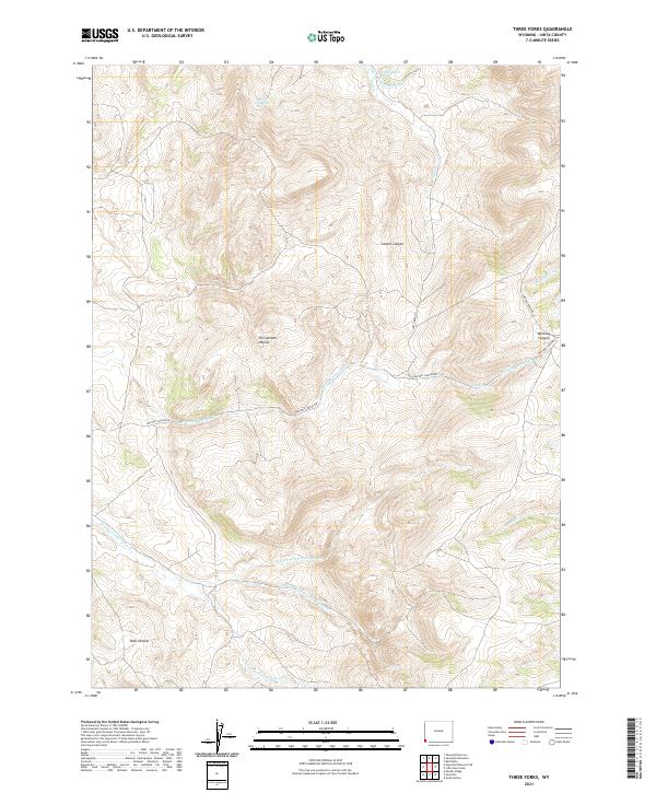 USGS US Topo 7.5-minute map for Three Forks WY 2021