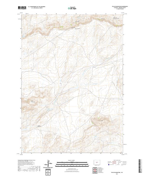 USGS US Topo 7.5-minute map for Tin Cup Mountain WY 2021