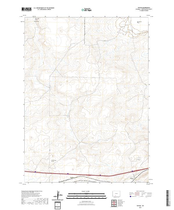 USGS US Topo 7.5-minute map for Tipton WY 2021