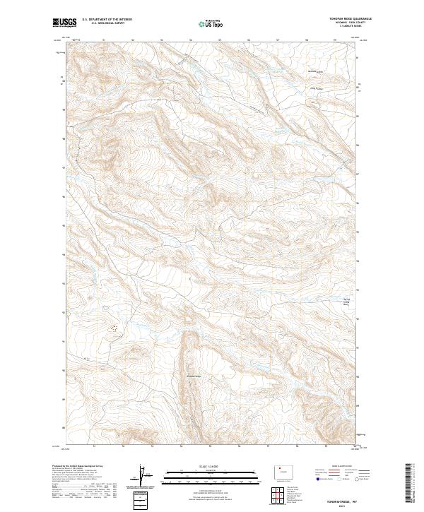 USGS US Topo 7.5-minute map for Tonopah Ridge WY 2021