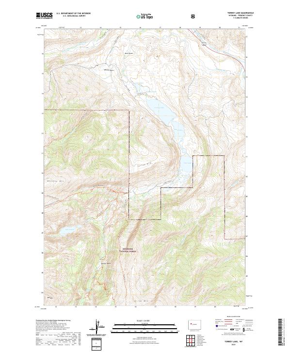 USGS US Topo 7.5-minute map for Torrey Lake WY 2021
