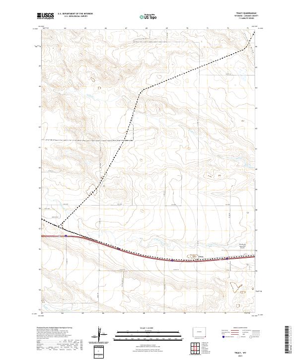 USGS US Topo 7.5-minute map for Tracy WY 2021