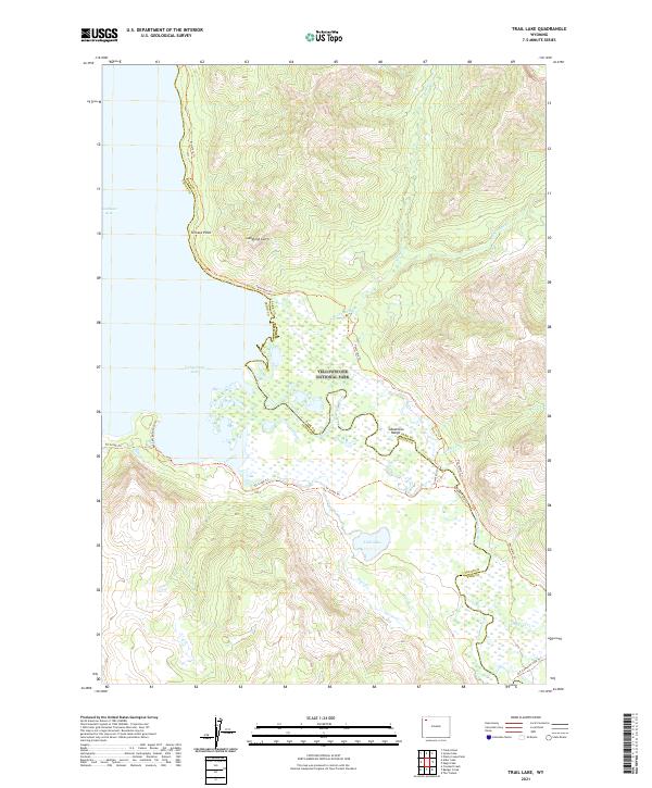 USGS US Topo 7.5-minute map for Trail Lake WY 2021