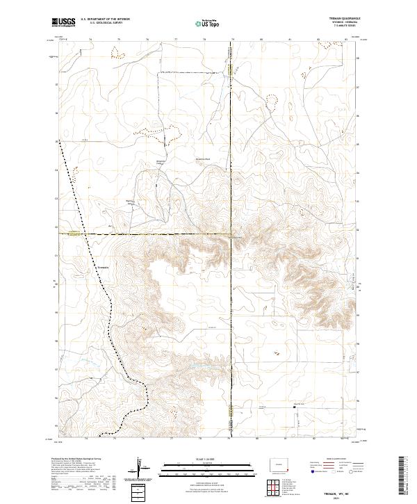 USGS US Topo 7.5-minute map for Tremain WYNE 2021