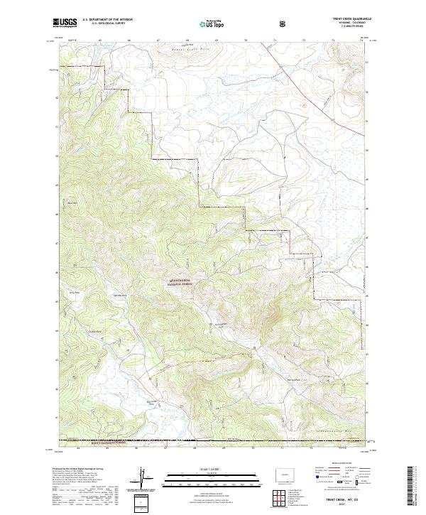 USGS US Topo 7.5-minute map for Trent Creek WYCO 2021