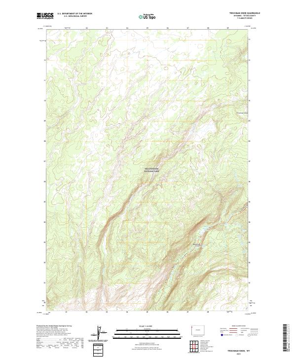 USGS US Topo 7.5-minute map for Trischman Knob WY 2021