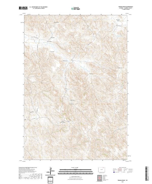 USGS US Topo 7.5-minute map for Truman Draw WY 2021