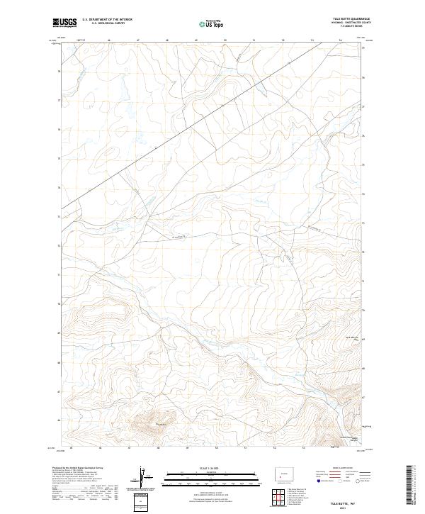 USGS US Topo 7.5-minute map for Tule Butte WY 2021