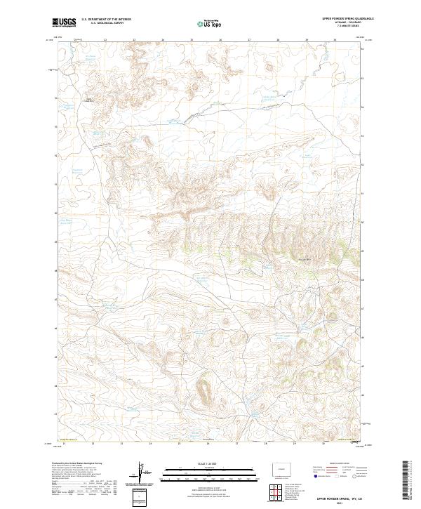 USGS US Topo 7.5-minute map for Upper Powder Spring WYCO 2021