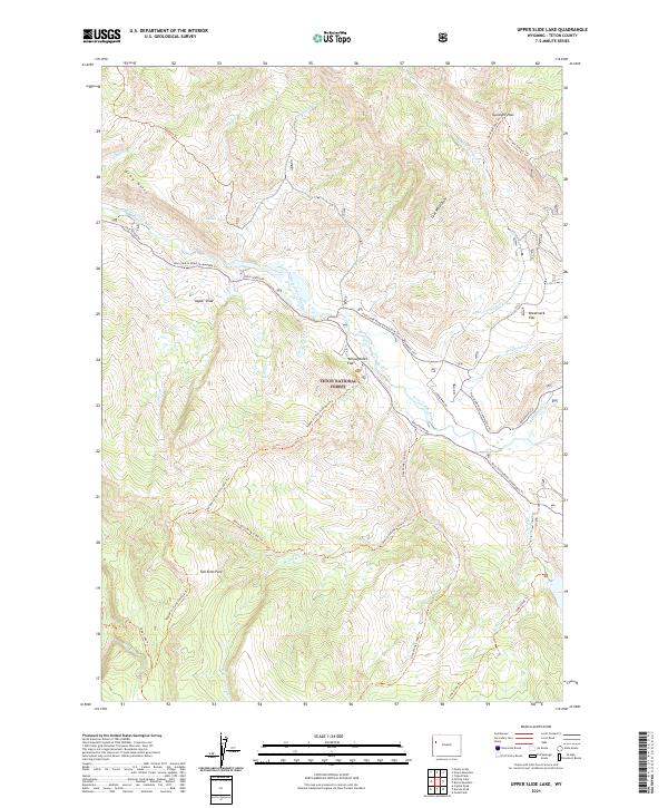 USGS US Topo 7.5-minute map for Upper Slide Lake WY 2021