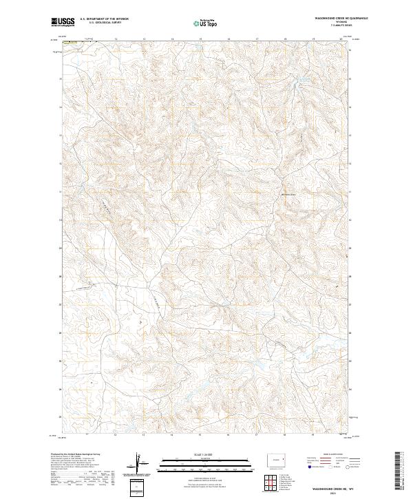 USGS US Topo 7.5-minute map for Wagonhound Creek NE WY 2021