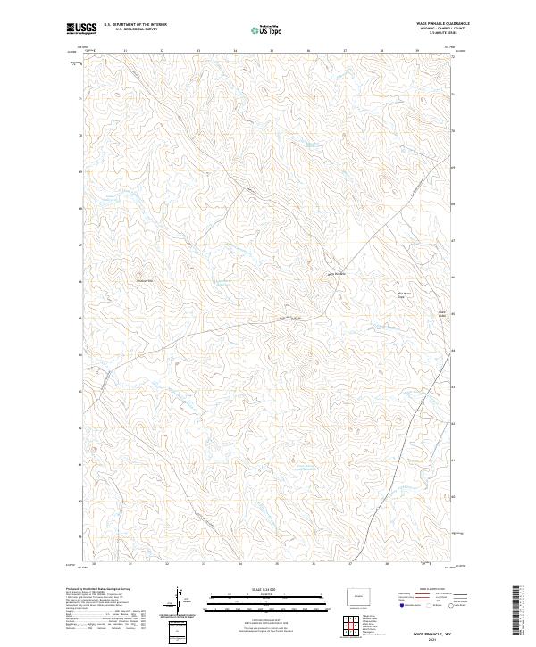 USGS US Topo 7.5-minute map for Wags Pinnacle WY 2021