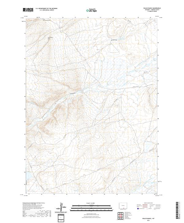 USGS US Topo 7.5-minute map for Walck Ranch WY 2021