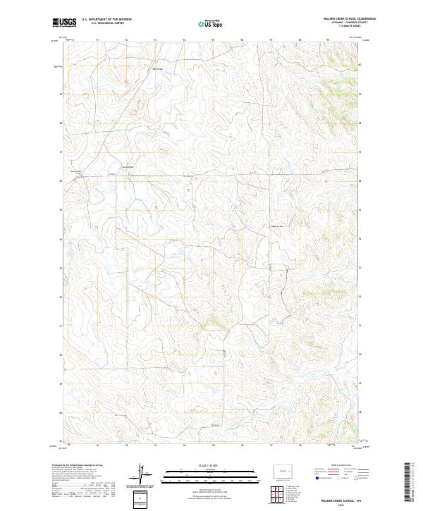 USGS US Topo 7.5-minute map for Walker Creek School WY 2021