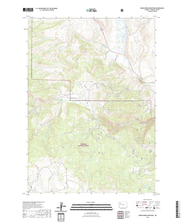 USGS US Topo 7.5-minute map for Warm Spring Mountain WY 2021