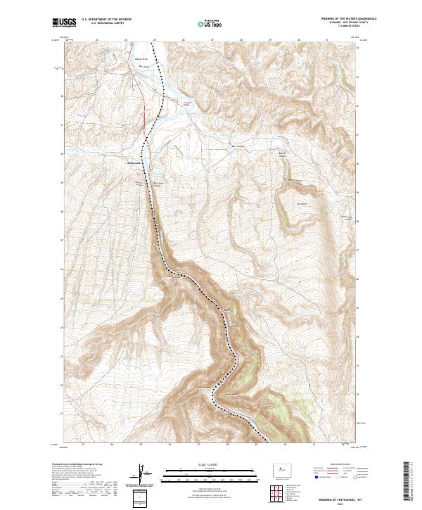 USGS US Topo 7.5-minute map for Wedding of the Waters WY 2021