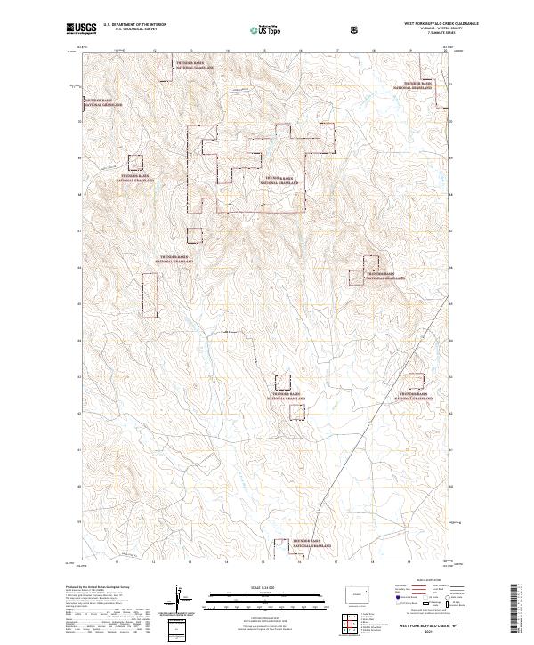USGS US Topo 7.5-minute map for West Fork Buffalo Creek WY 2021