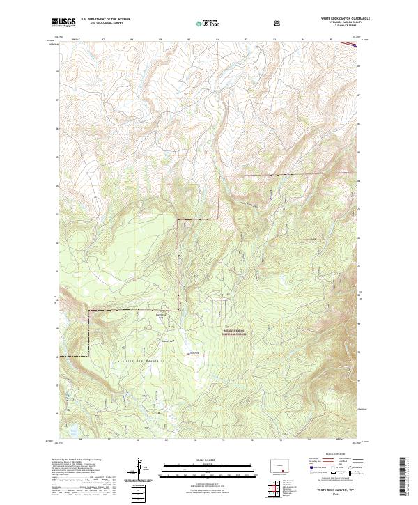 USGS US Topo 7.5-minute map for White Rock Canyon WY 2021
