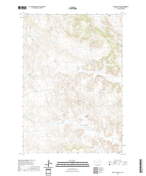 USGS US Topo 7.5-minute map for White Tail Butte WY 2021