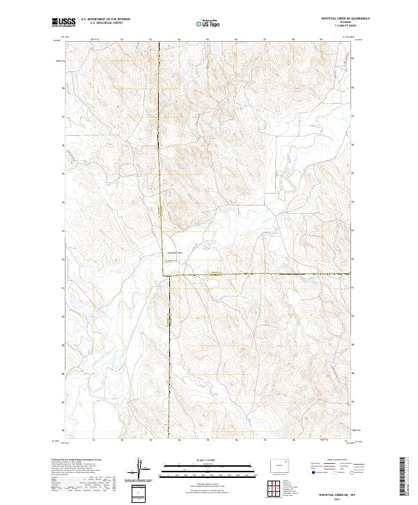 USGS US Topo 7.5-minute map for Whitetail Creek NE WY 2021