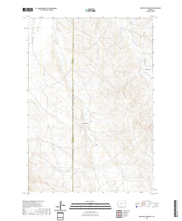 USGS US Topo 7.5-minute map for Whitetail Creek SE WY 2021